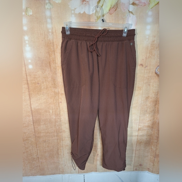Brown Jogger Track Pants with Elastic Waistband - Picture 2 of 6